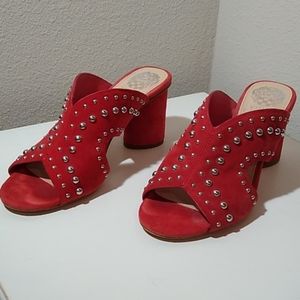 Orange studded heels